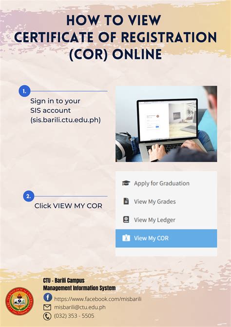 sis.barili.ctu edu.ph|You can check and download your COR .